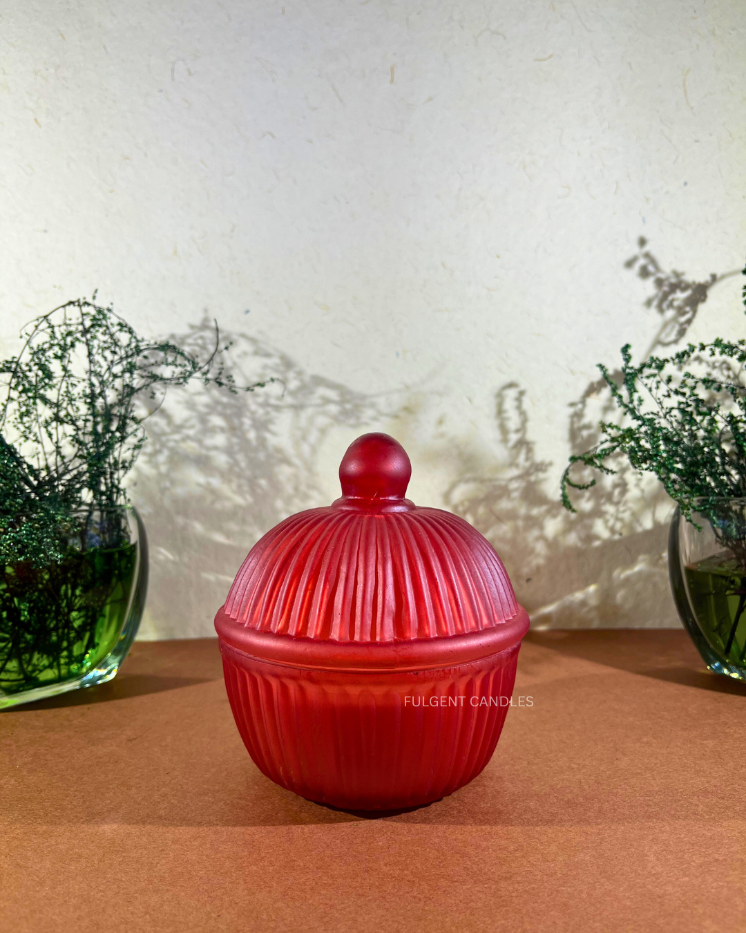 Crimson Frost Candle Jar