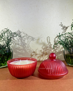 Crimson Frost Candle Jar