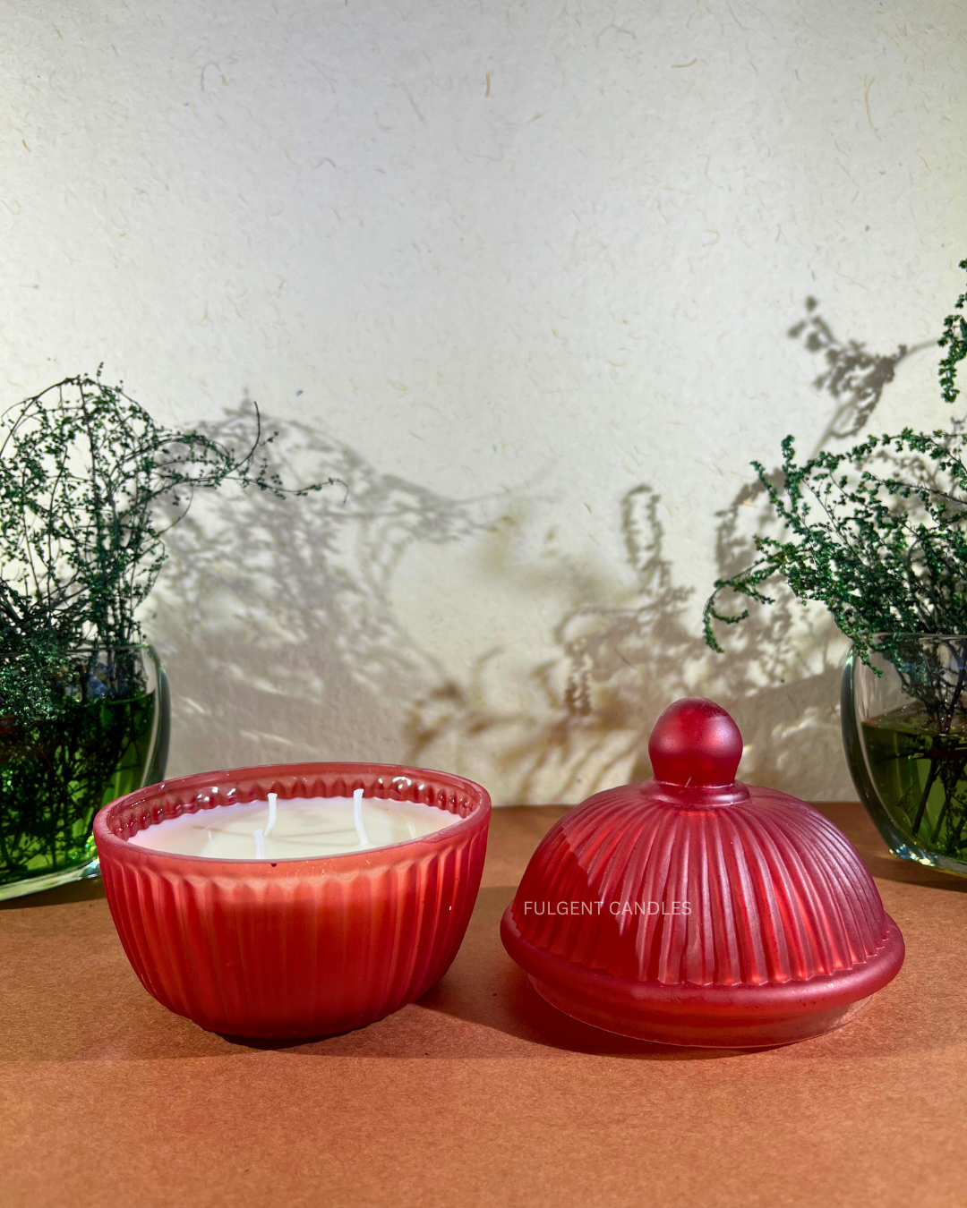 Crimson Frost Candle Jar