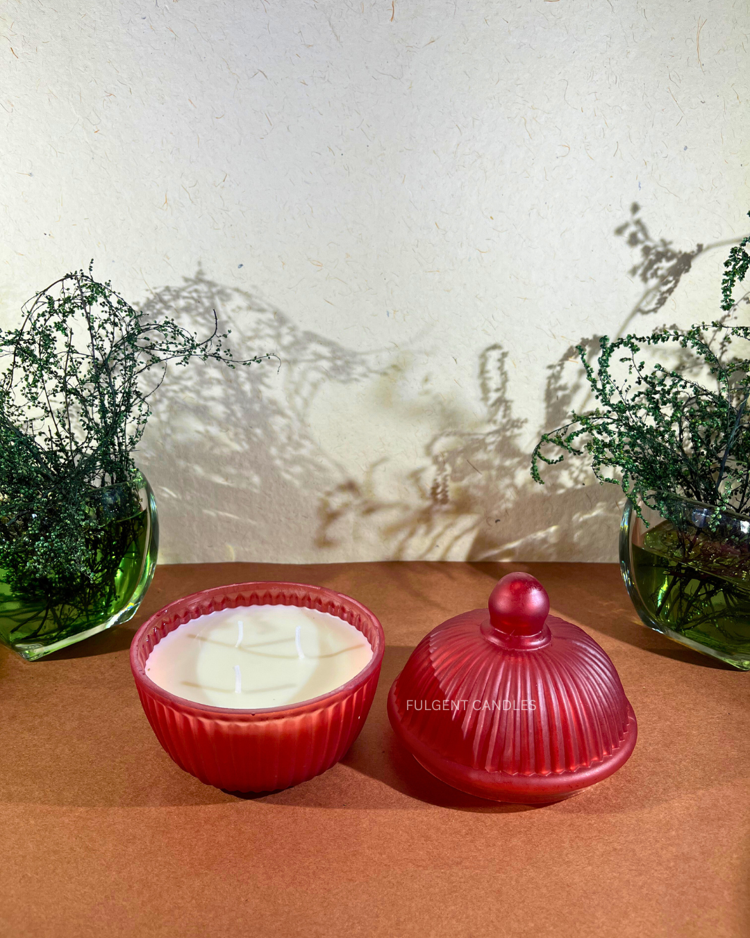 Crimson Frost Candle Jar